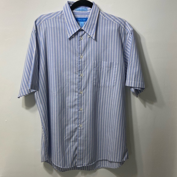 SAVILE ROW,MEN’S,LIGHT BLUE,PINSTRIPED,SHORT SLEEVE SHIRT.SIZE-16 1/2  L… - Picture 1 of 10